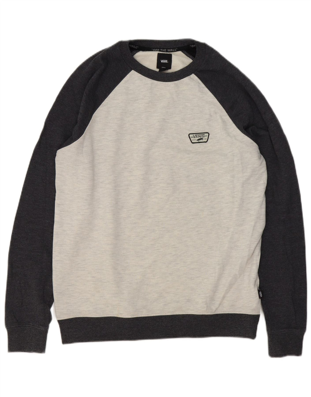 Vans Hombre Sudadera Jumper Small Gris Colorblock Algodón
