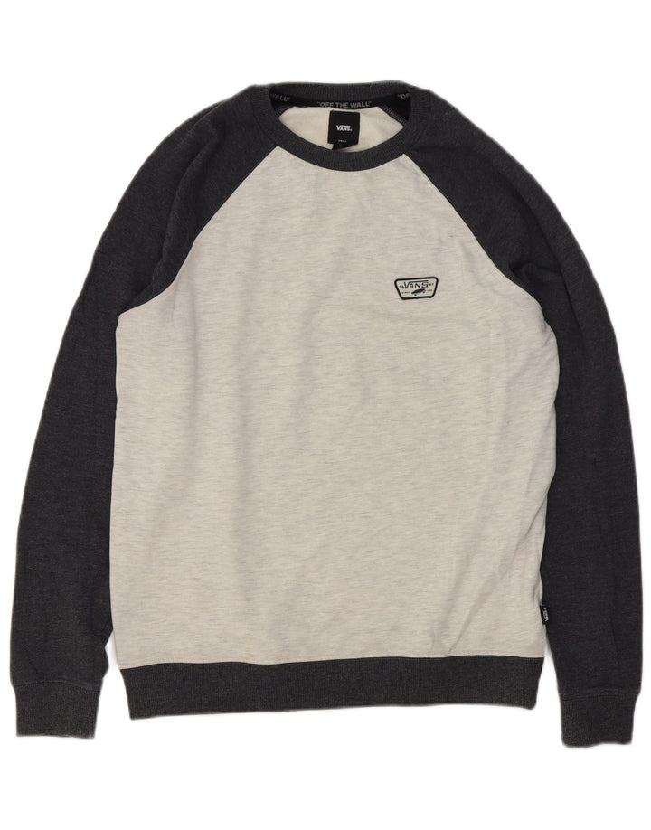Vans Hombre Sudadera Jumper Small Gris Colorblock Algodón