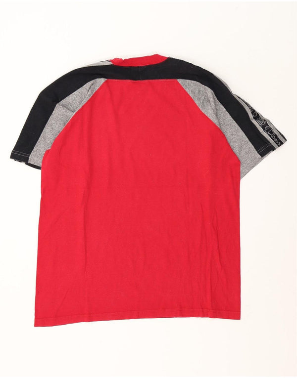 Champion Camiseta gráfica para hombre Top grande de algodón con bloques de color rojo
