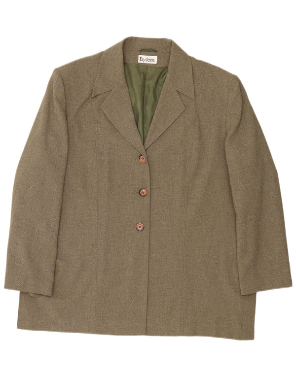 Endora Chaqueta Blazer de 3 Botones para Mujer UK 20 2XL Poliéster Caqui