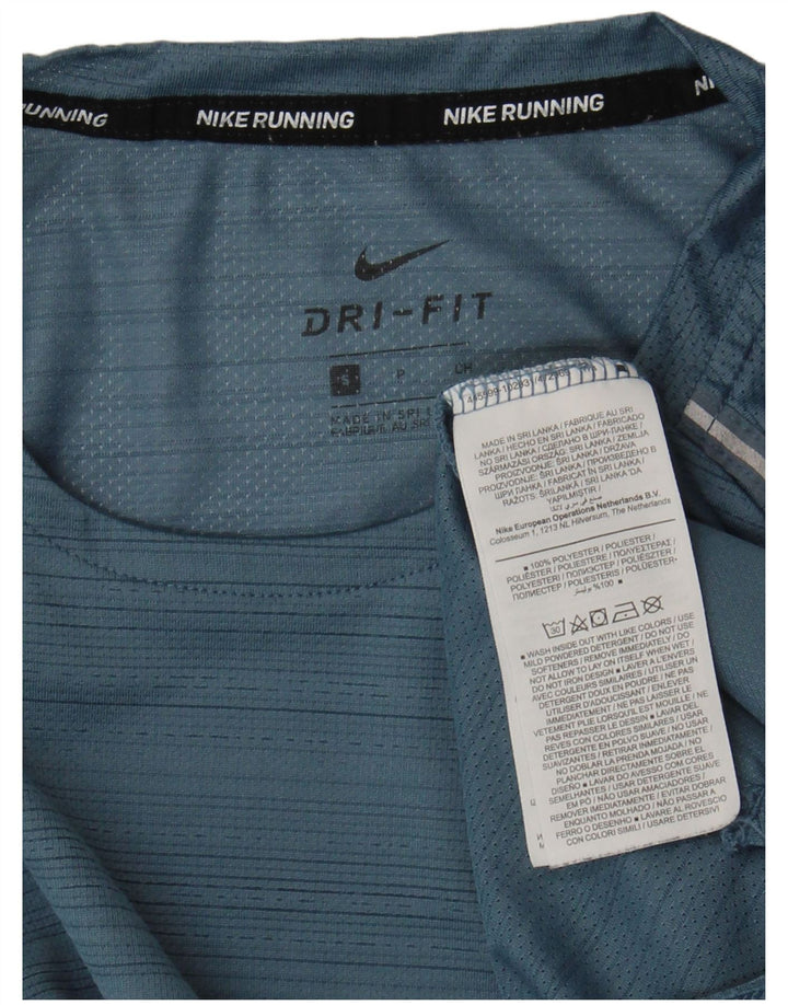 Camiseta Nike Dri Fit para hombre Top pequeño poliéster a rayas azules