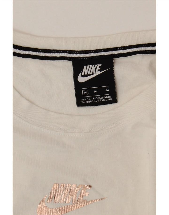 Nike - Camiseta corta con gráfico para mujer, talla 40, talla M, color blanco