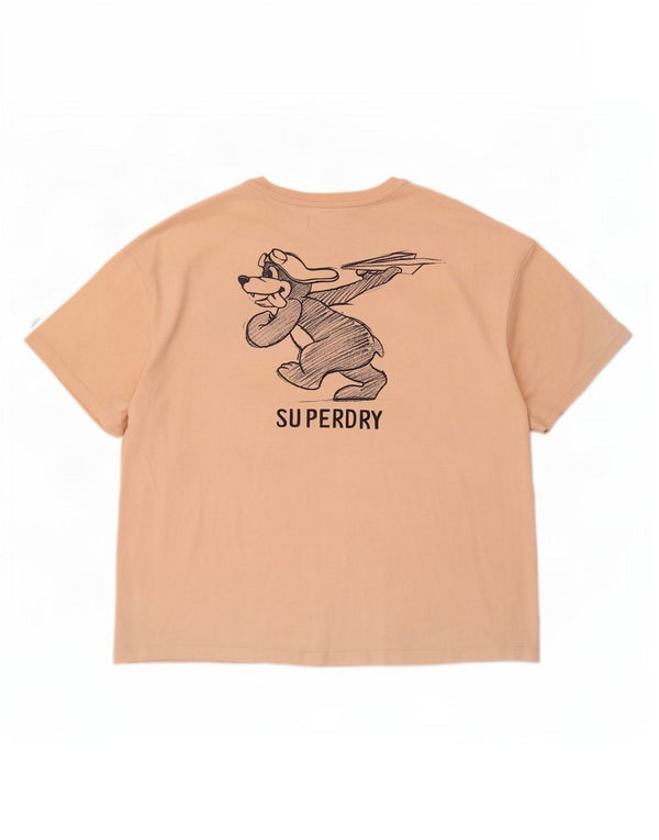 Superdry Camiseta con gráfico extragrande para mujer UK 10 Small Pink Cotton