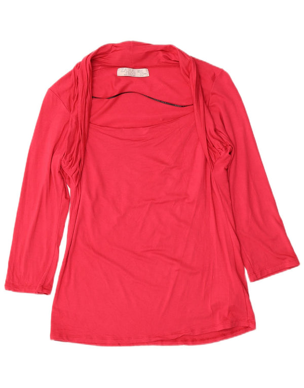 Zara Mujer Blusa Manga 3/4 Top UK 40 XL Viscosa Rosa