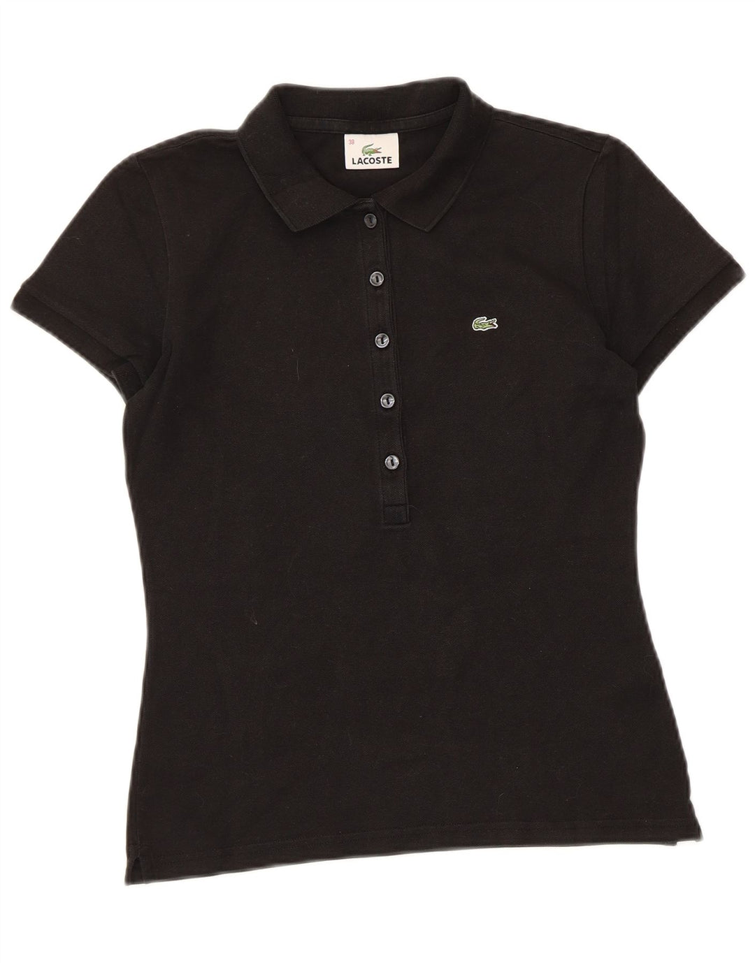 Polo Lacoste Mujer Talla 38 Mediano Negro Algodón