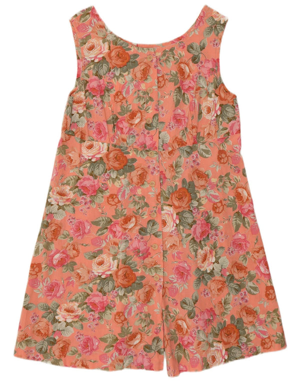 Vintage mujer Sundress Reino Unido 12 medio rosa floral Boho