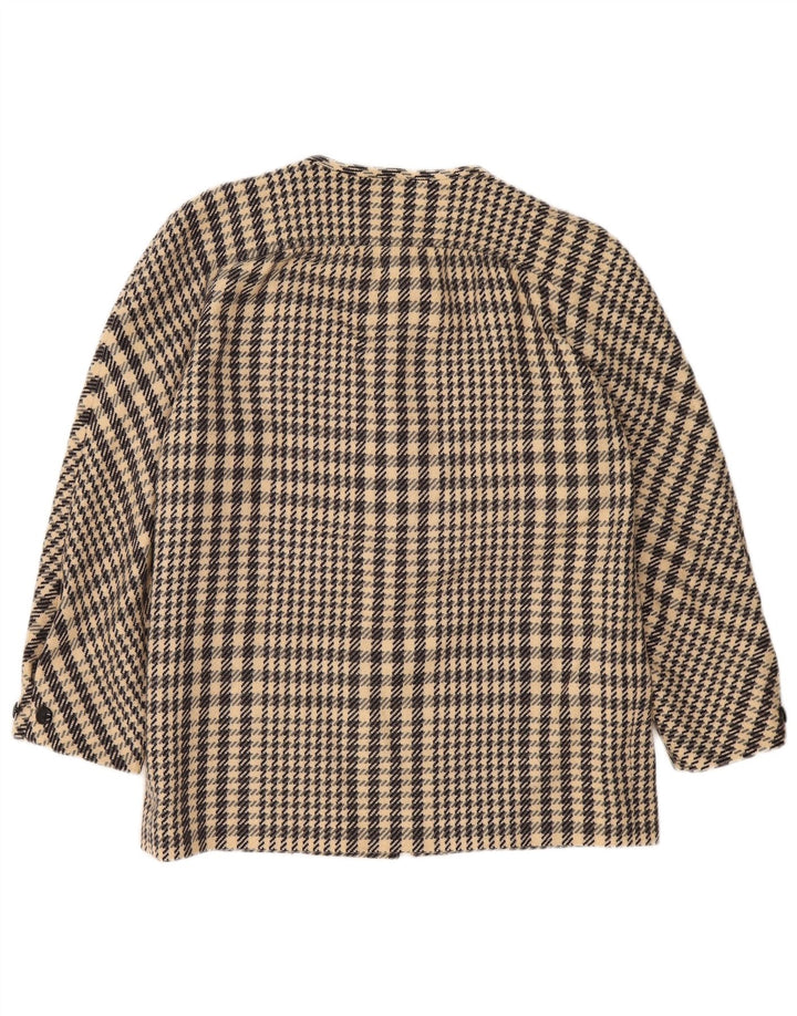 Chaqueta Blazer Mujer Mario Borsato IT 42 Lana de Pata de Gallo Beige Medio