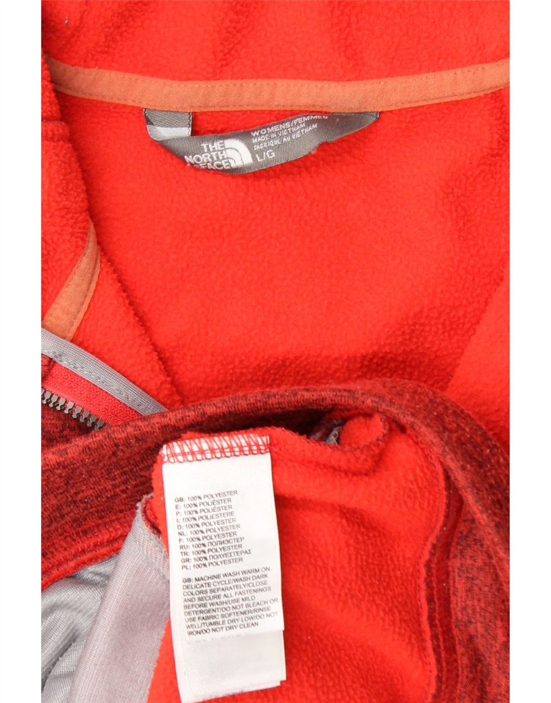 THE NORTH FACE Suéter con capucha y cremallera para mujer UK 46 Grande Poliéster rojo