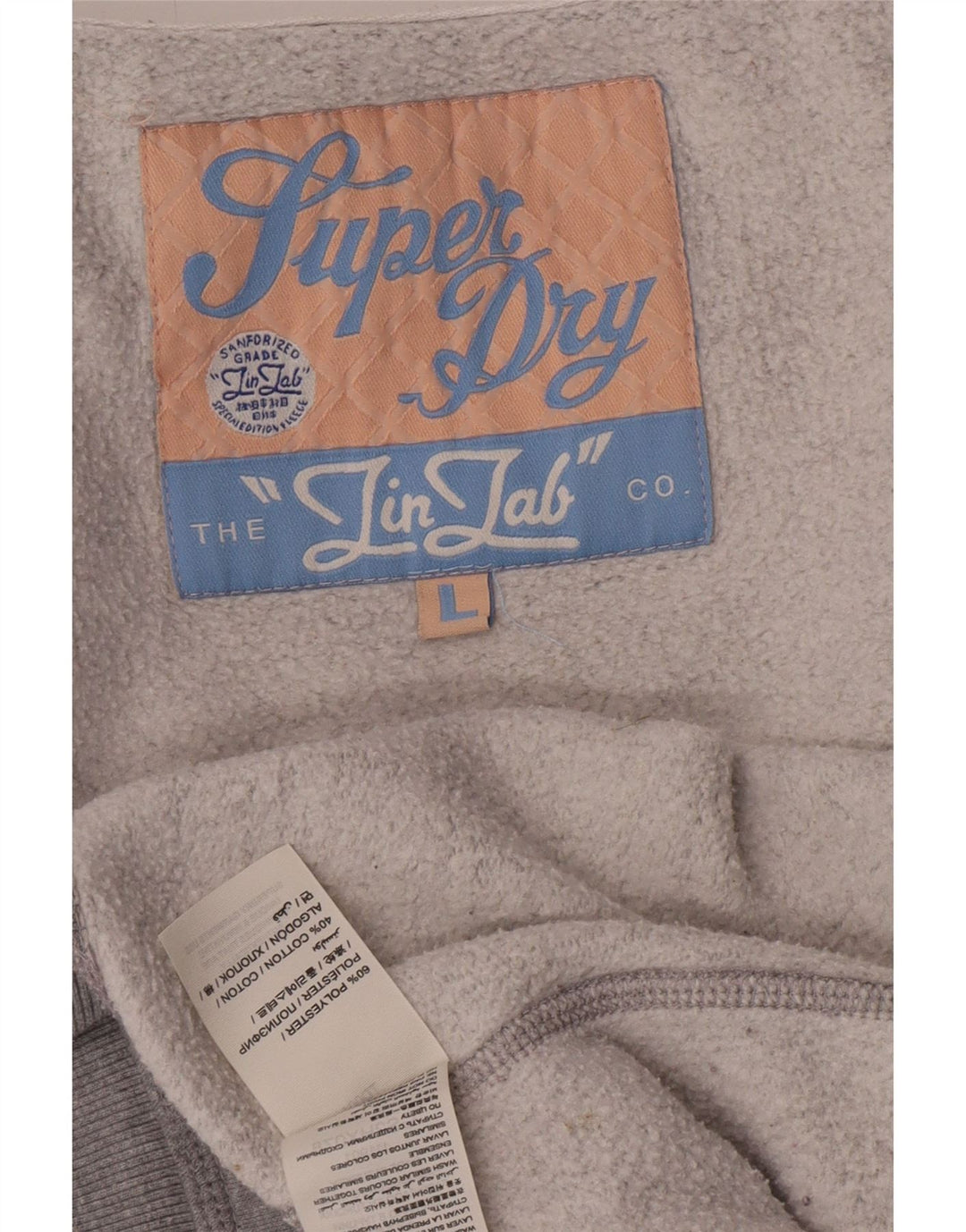 Superdry Jersey con capucha gráfica para mujer Reino Unido 46 Poliéster gris grande