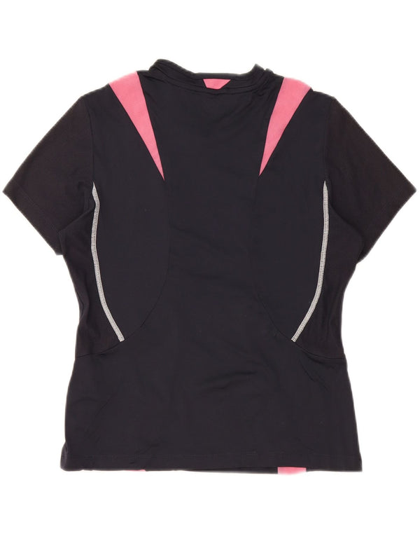 LOTTO Camiseta para mujer Top UK 44 Large Negro Colorblock Poliamida