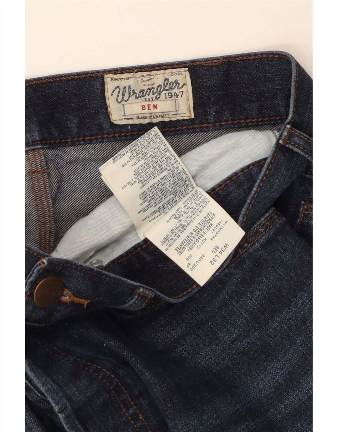 Wrangler Vaqueros rectos Ben para hombre W34 L32 Algodón azul