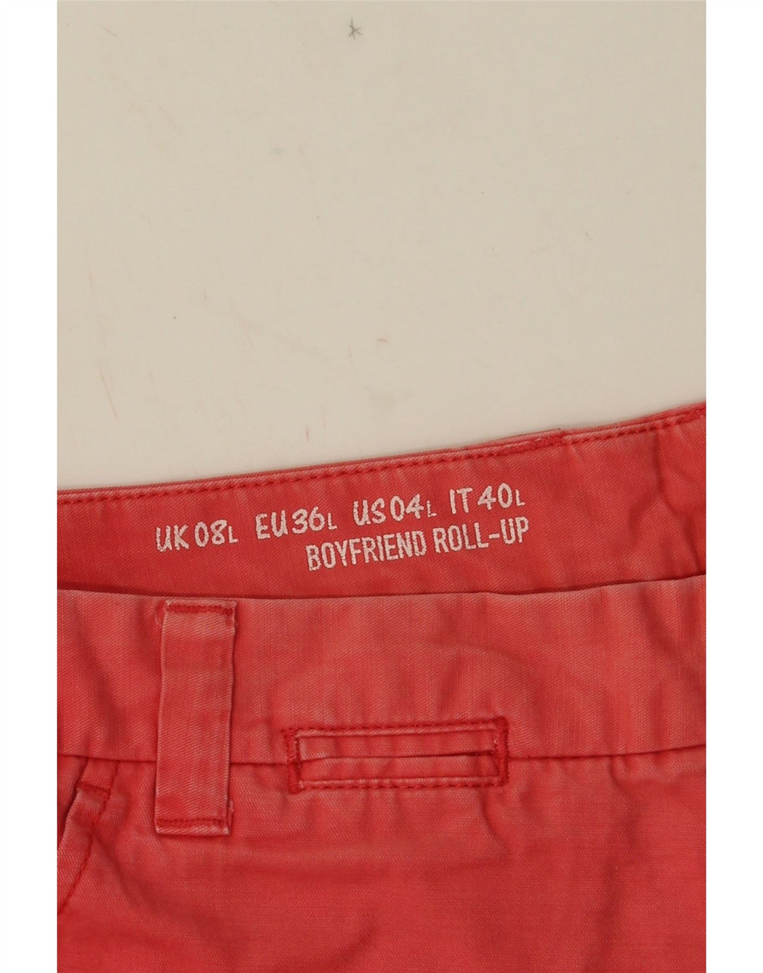 GAP Pantalones cortos chinos caquis para mujer UK 8 Small W32 Rojo
