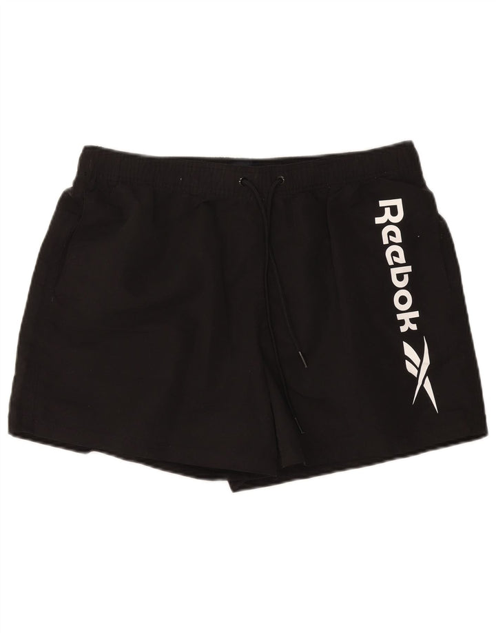 Reebok Mens Graphic Sport Shorts Grande Poliéster Negro