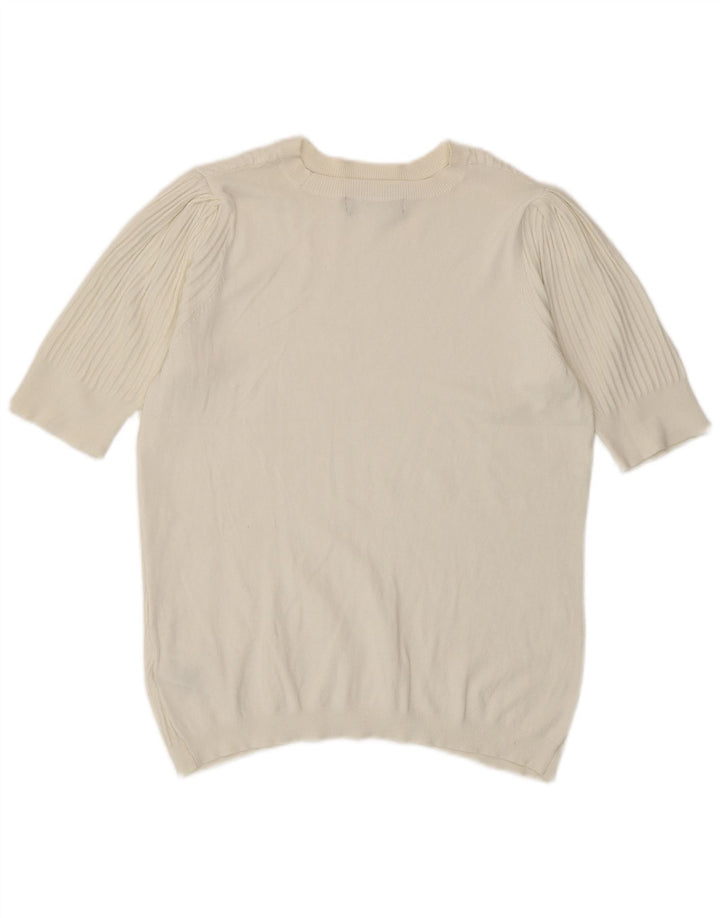 Marks & Spencer - Jersey para mujer con cuello barco, talla 40, talla mediana, color blanco