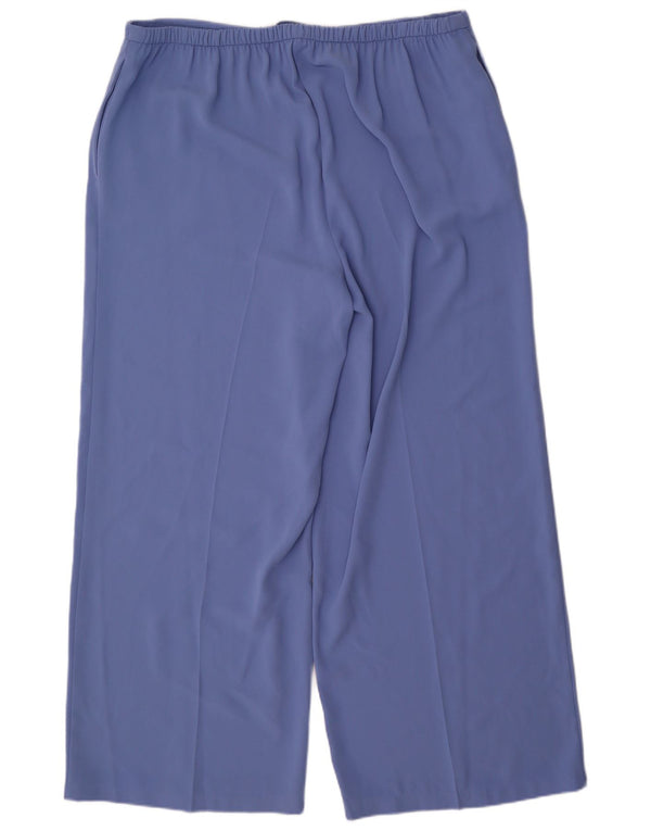 Marks & Spencer Pantalones casuales de cintura alta para mujer UK 20 2XL W40 L29 Azul