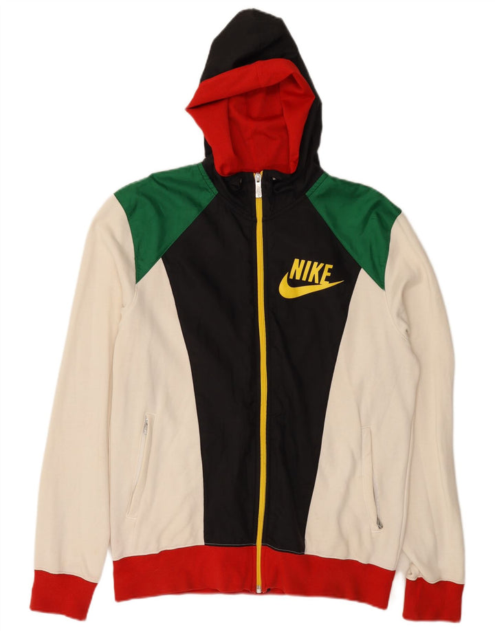 Nike Sudadera con capucha y cremallera gráfica para hombre, talla mediana, multicolor
