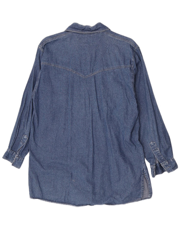 Camisa vaquera larga vintage para mujer EU 40 Algodón azul medio