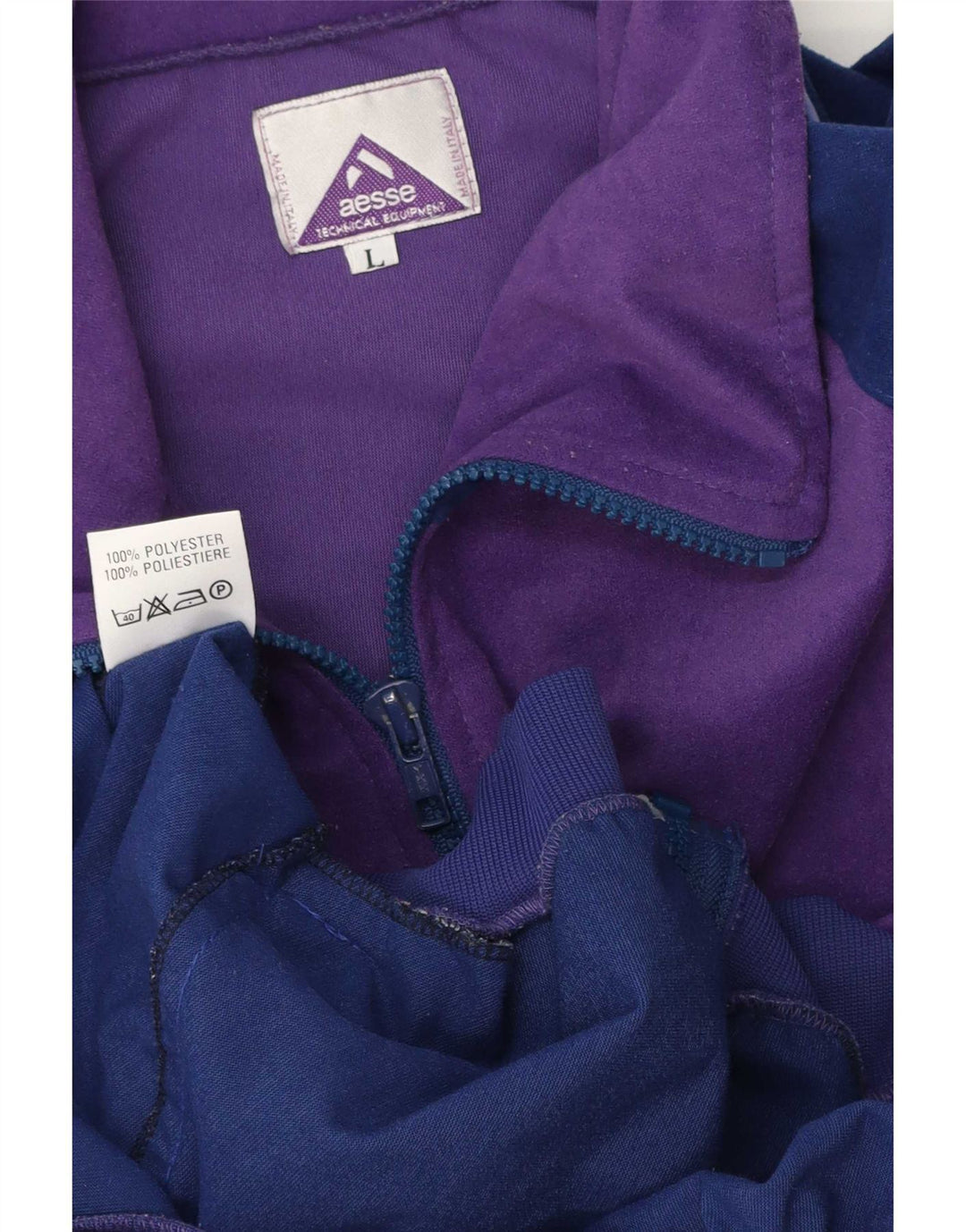 Aesse Hombre Chaqueta De Chándal De Terciopelo Grande Púrpura Colorblock Poliéster