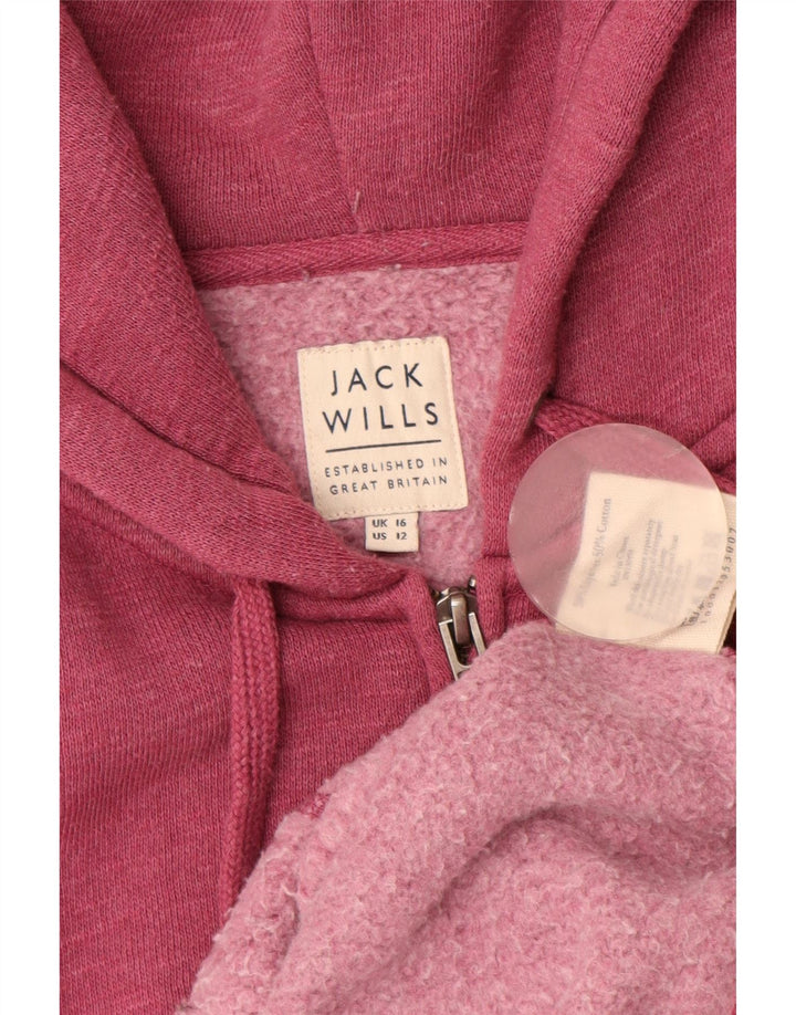 JACK WILLS Suéter con capucha y cremallera para mujer UK 46 Grande Borgoña moteado