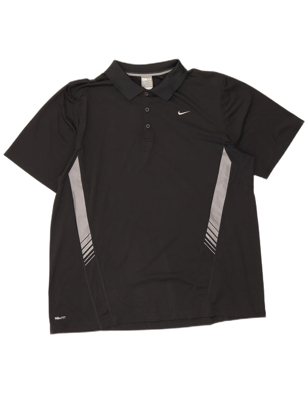 Nike Polo para hombre UK 47/48 2XL Negro Colorblock Poliéster
