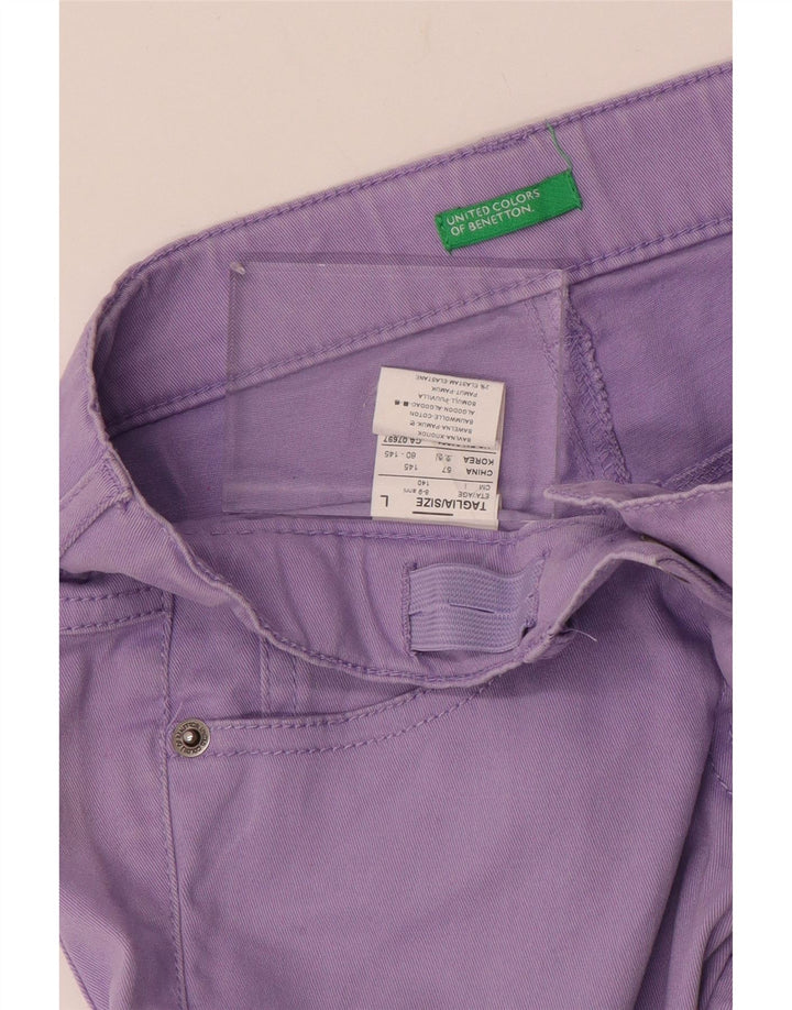 BENETTON Vaqueros Slim para Niñas 8-9 Años Grande W26 L26 Algodón Púrpura