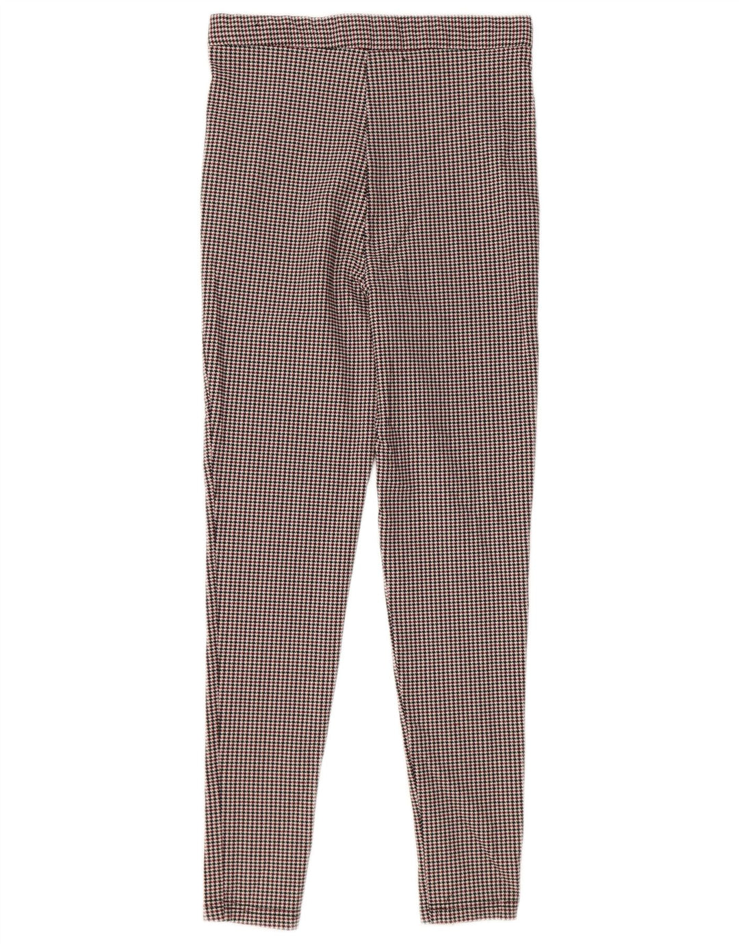 Zara Mujer Pantalón Pitillo Poliéster Pata De Gallo Rojo Medio