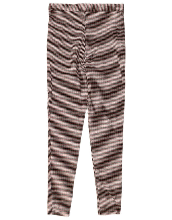 Zara Mujer Pantalón Pitillo Poliéster Pata De Gallo Rojo Medio