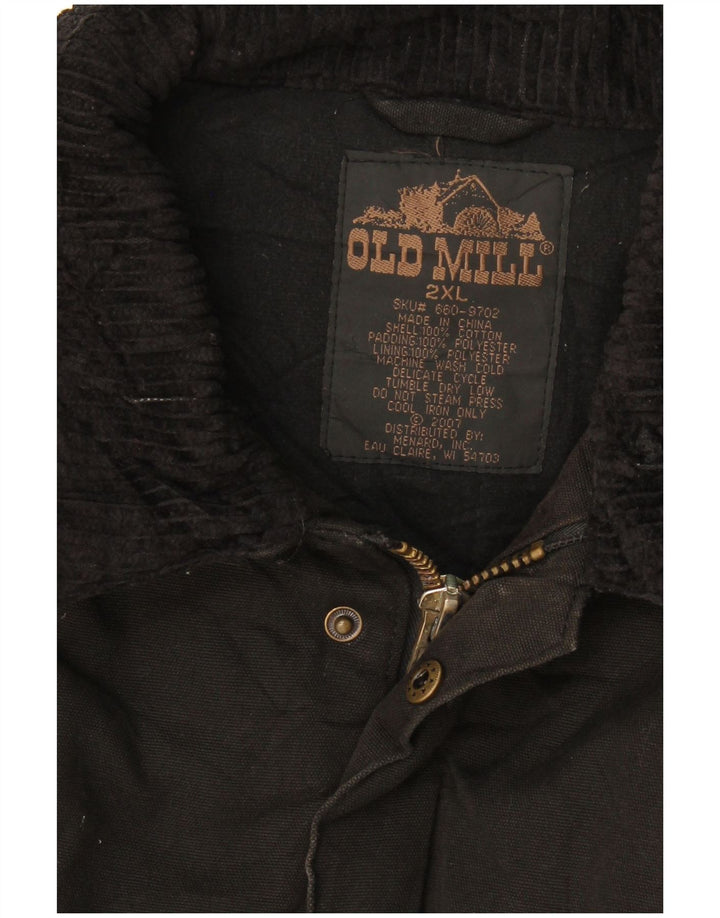 Old Mill Chaqueta cortavientos para hombre UK 44 2XL Algodón negro