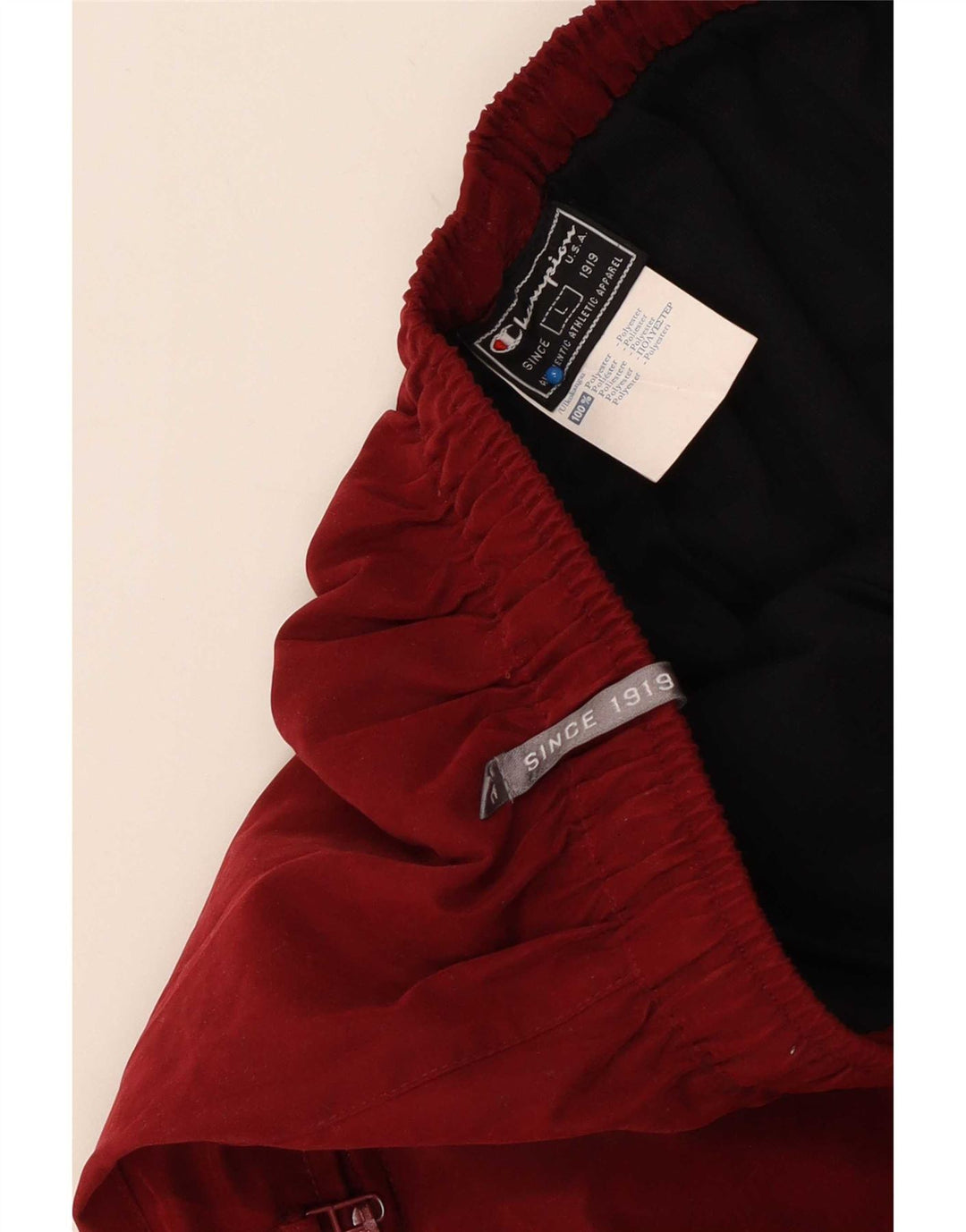 Pantalones de chándal Champion para hombre, poliéster rojo grande