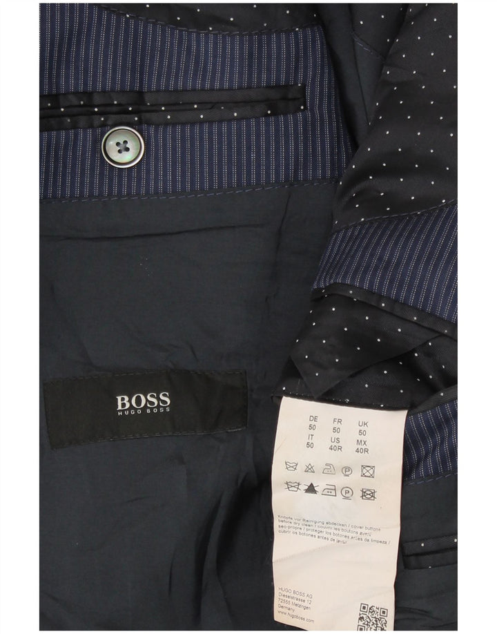 Hugo Boss Chaqueta tipo blazer de 2 botones para hombre EU 50 Large Azul marino a rayas