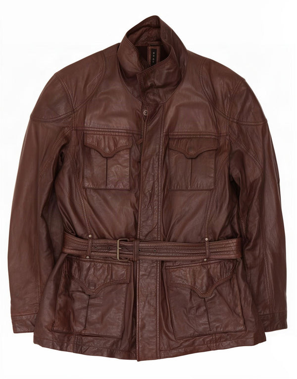 Mauricio Chaqueta de cuero para hombre IT 56 3XL Marrón