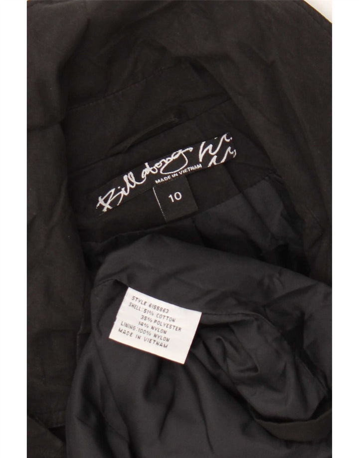 Billabong Abrigo de doble botonadura para mujer UK 10 Small Algodón negro