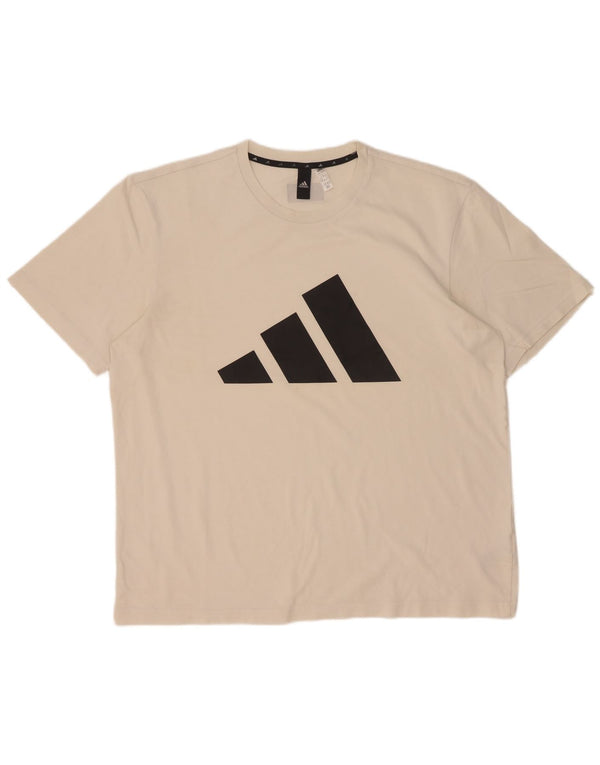 Adidas Hombre Camiseta Gráfica Top XL Algodón Blanco