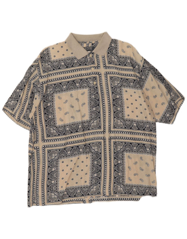 Camisa tipo jersey de manga corta para hombre Alcatraz Viscosa paisley beige medio