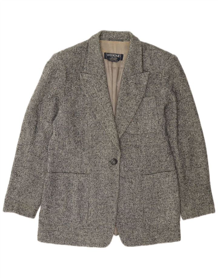 Chaqueta tipo blazer de fin de semana con 1 botón para mujer Max Mara UK 46 Grande gris jaspeado
