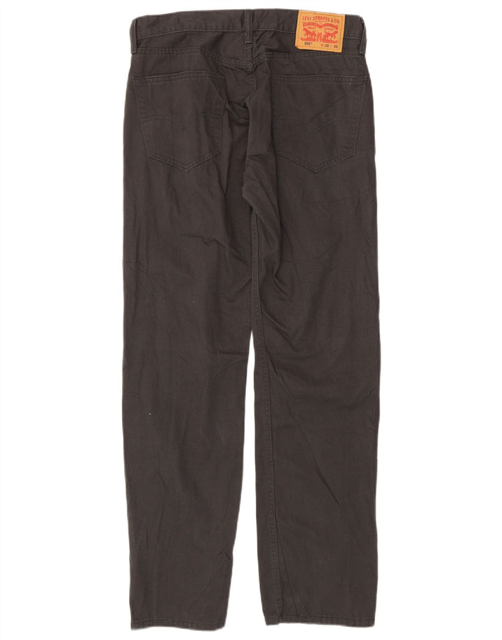LEVI'S Mens 505 Pantalones Casuales Rectos W32 L32 Algodón Gris