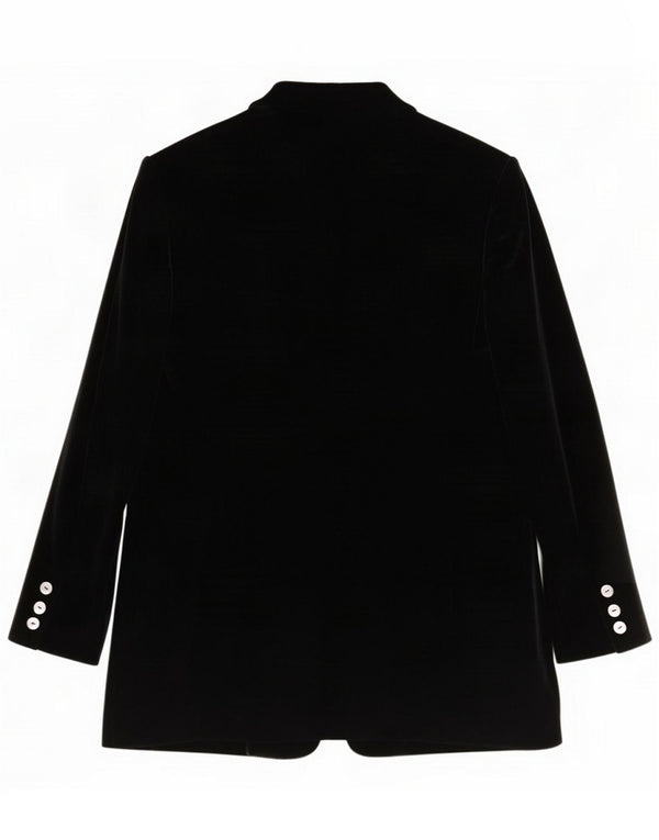 St. Chaqueta tipo blazer de terciopelo con 2 botones para mujer Bernard UK 46 Large Azul marino