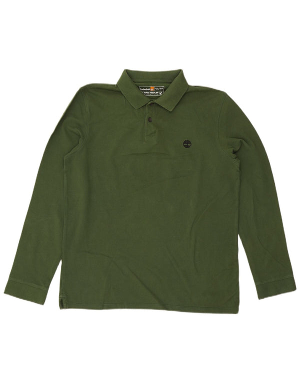 Timberland Polo De Manga Larga Slim Fit Para Hombre XL Algodón Verde