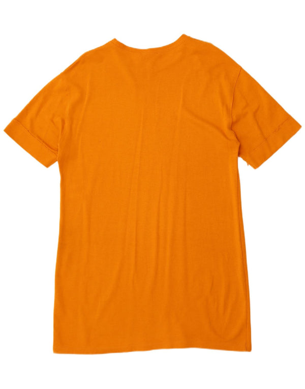 Zara Vestido Camiseta Mujer UK 46 Grande Algodón Naranja