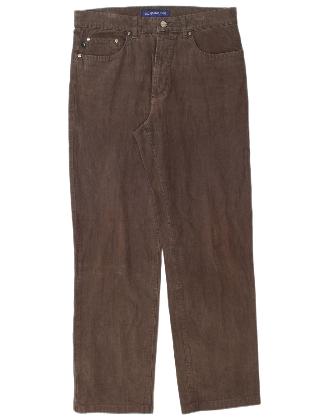 TRUSSARDI Pantalones informales rectos para hombre IT 50 Large W34 L29 Marrón