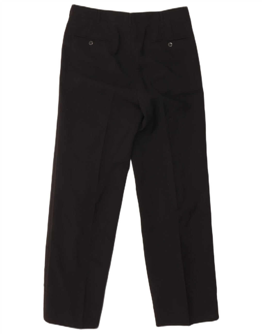 VINTAGE Hombres 1 Botón 2 Piezas Set IT 46 Pequeño W29 L29 Lana Negra