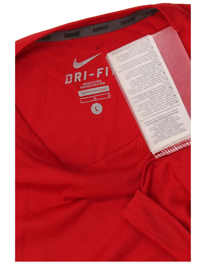 Camiseta Nike Dri Fit para hombre, talla grande, color rojo, poliéster