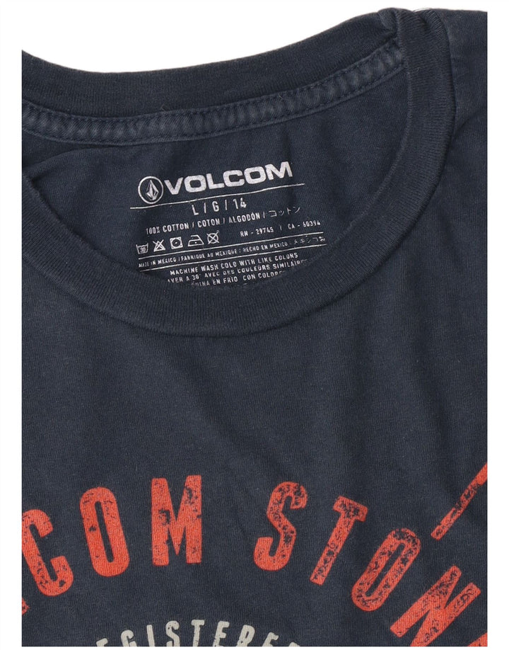 Volcom Camiseta gráfica para niños 13-14 años Grande Azul Marino Algodón
