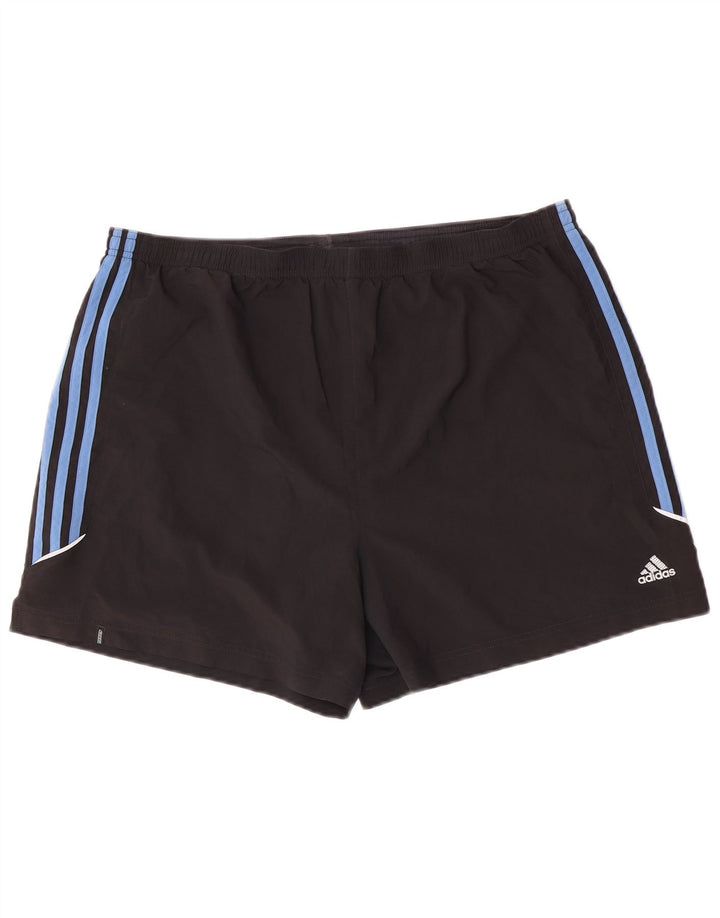 Adidas - Pantalones cortos deportivos para hombre, talla grande, color negro, poliéster