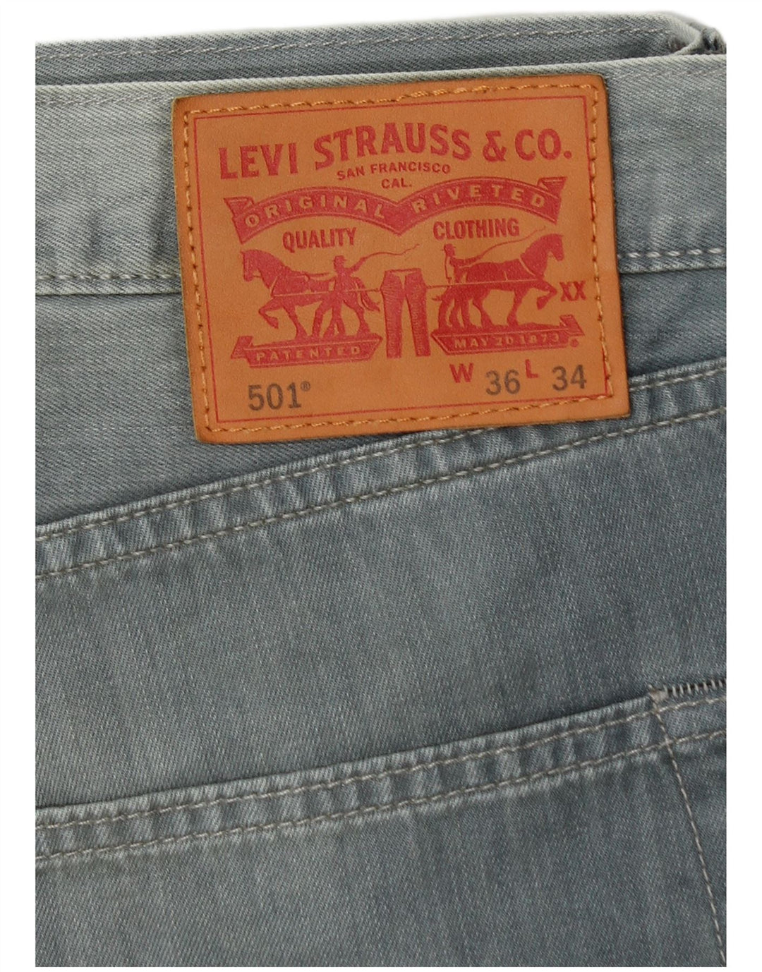 LEVI'S Jeans rectos 501 para hombre W36 L29 Algodón azul