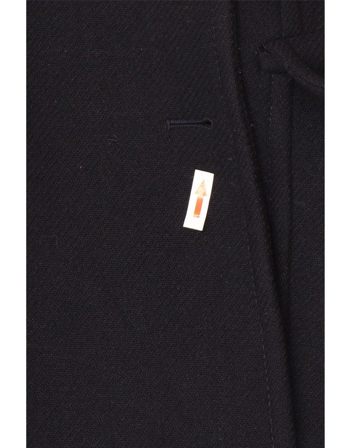 Zara Mujer Abrigo Cruzado UK 46 Grande Lana Azul Marino