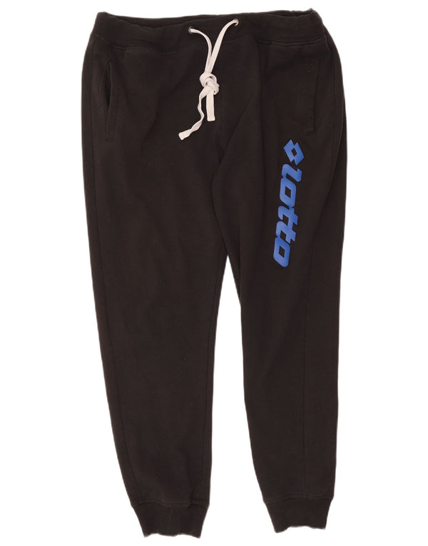 Lotto Pantalones De Chándal Gráficos para Mujer Joggers UK 46 Large Algodón Negro