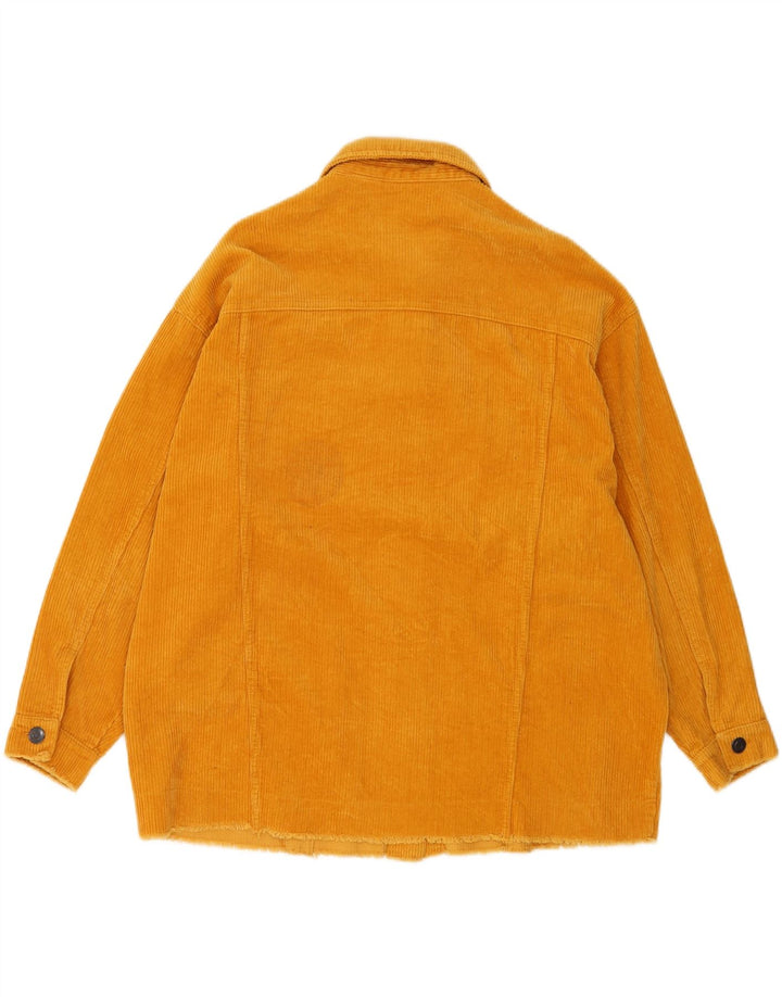Zara Mujer Chaqueta De Pana Extragrande Reino Unido 46 Grande Algodón Amarillo
