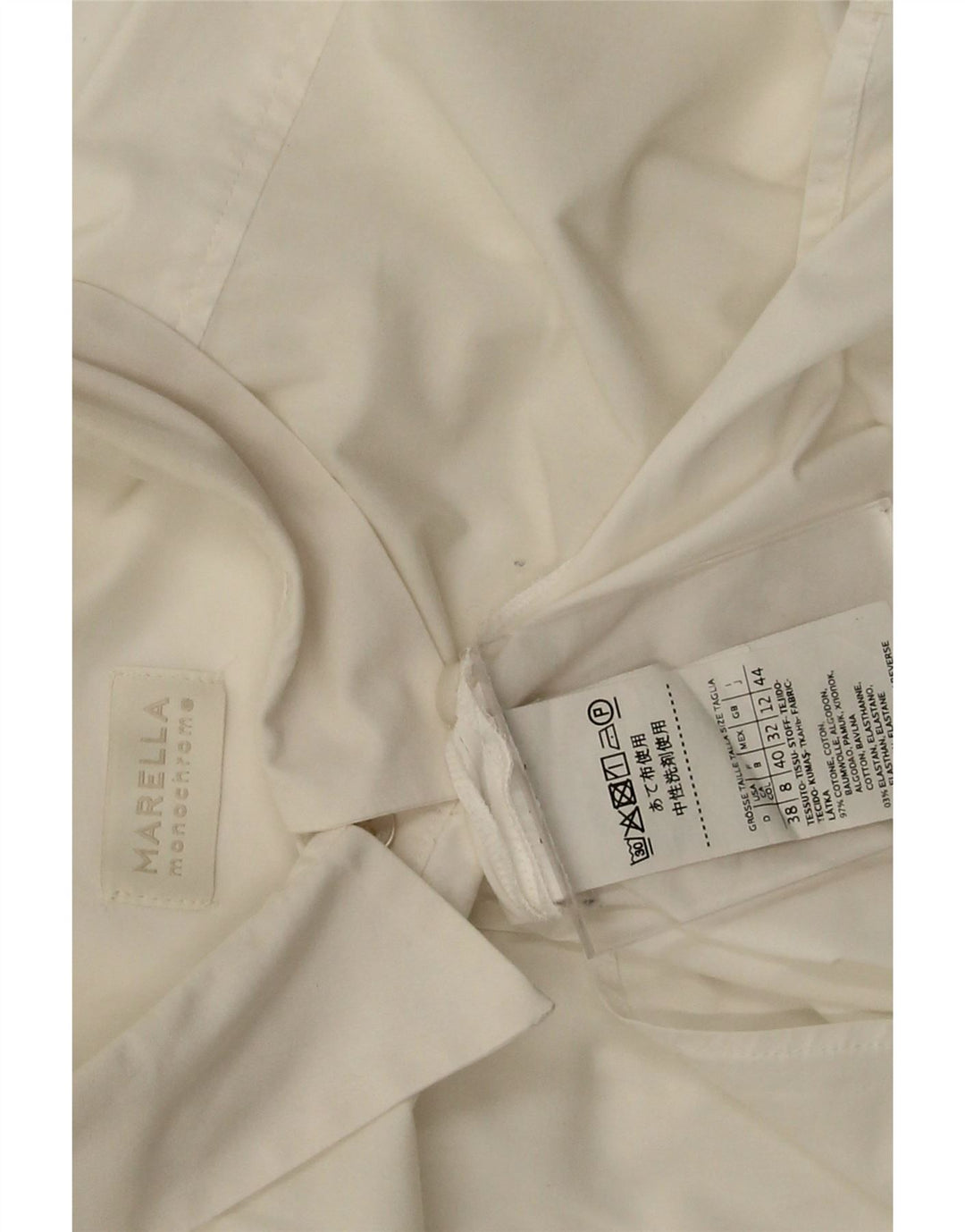Marella Camisa para Mujer UK 42 Mediana Algodón Blanco