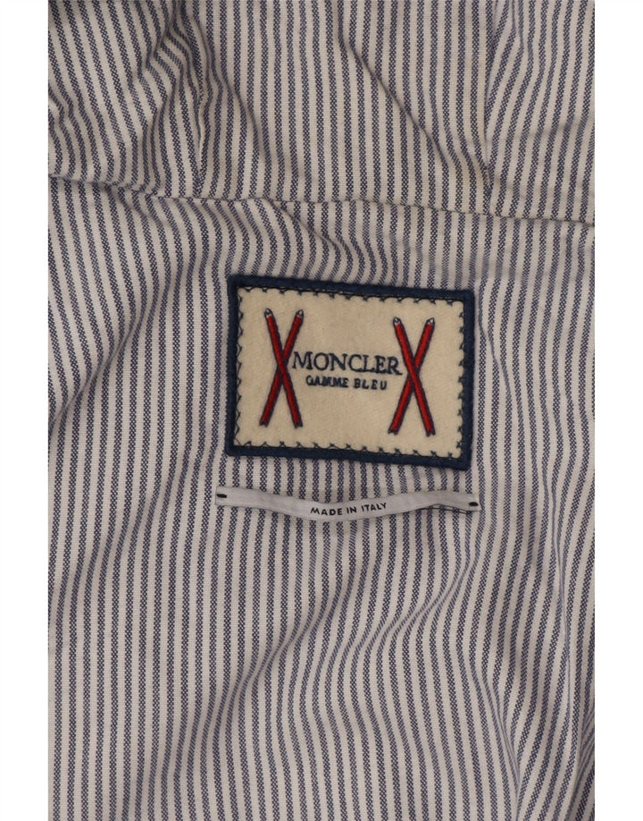 Moncler Chaqueta acolchada con capucha para hombre Talla 3 Grande Gris Diseño en bloques de color
